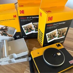 Kodak Instant Camera with Yellow and Black Design